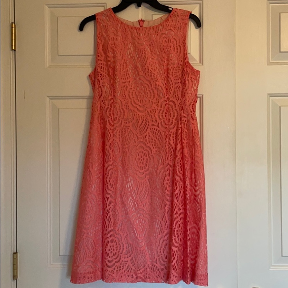 Short Pink sleeveless lace special occasion dress
